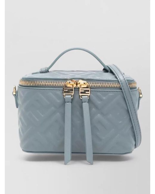 Fendi Blue Na Lamb Leather Cross-Body Bag