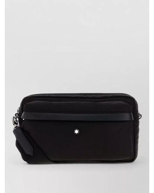 Montblanc Black Canvas Crossbody Belt Bag Adjustable Strap for men
