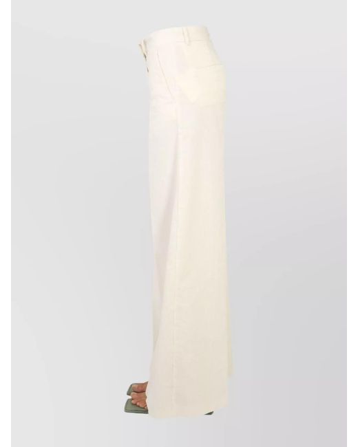 Ballantyne Natural Cotton Wide-Leg Trousers