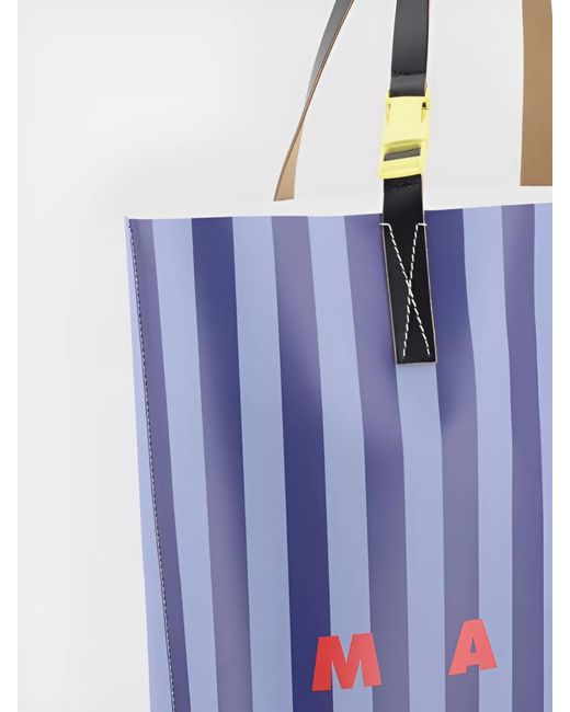 Marni Blue Striped Tribeca Tote Bag for men