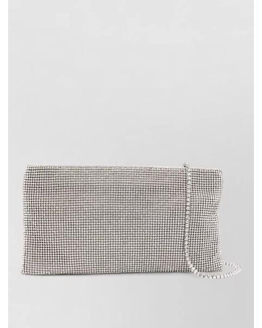 Benedetta Bruzziches Gray Evening Clutch La Petite Chain Rhinestones