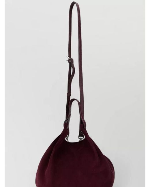 Gianni Chiarini Purple Suede Shoulder Bag Single Handle Silhouette