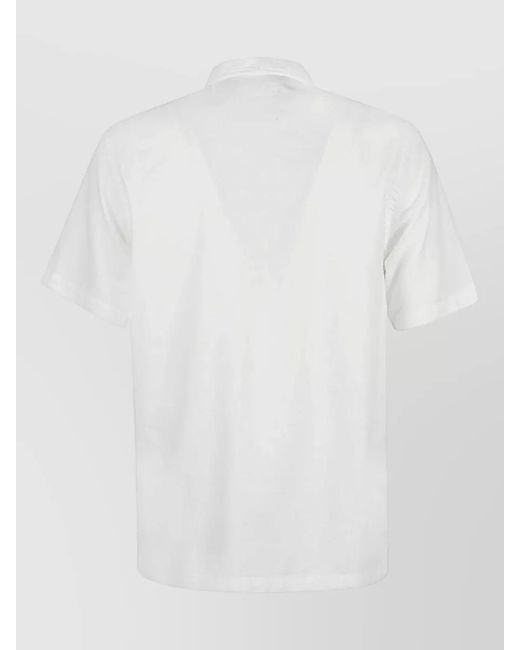 Universal Works White Oxford Road Shirt Chest Pocket Collar for men