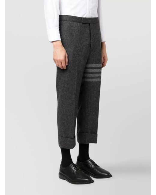 Thom Browne Gray Wool Cropped Trousers for men