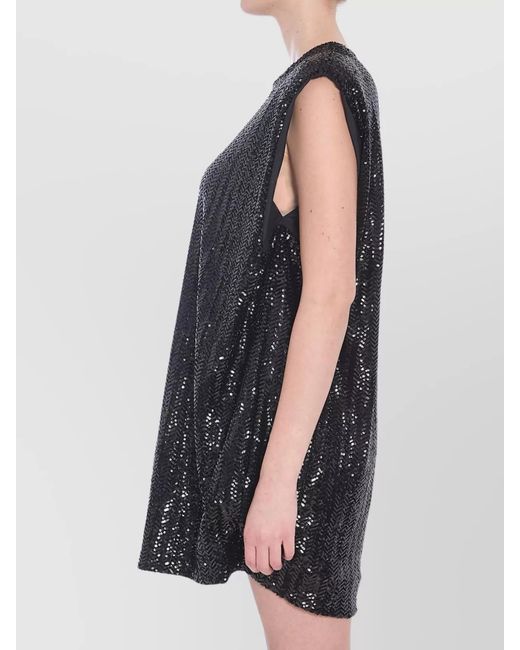 Golden Goose Deluxe Brand Blue Sequined Strapless Mini Dress