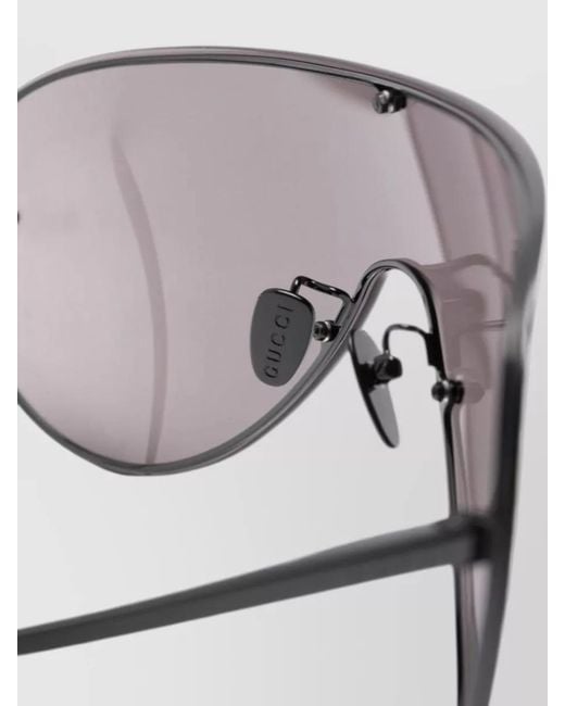 Gucci Gray Sunglasses Curved Frame Tinted Lenses Nose Pads