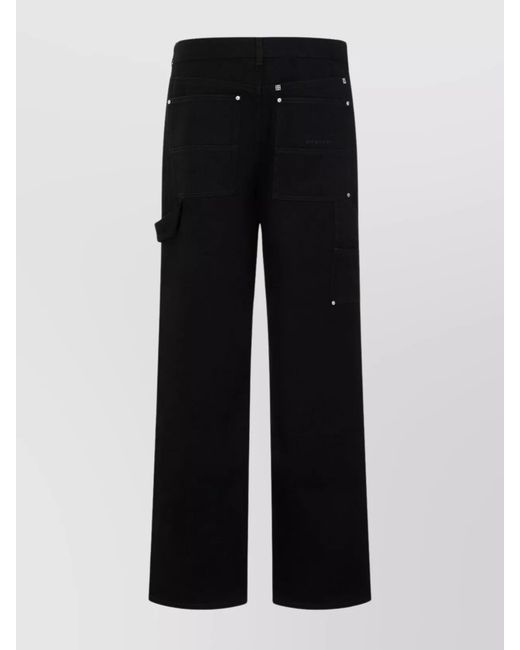 Givenchy Black Denim Wide-Leg Carpenter Trousers for men