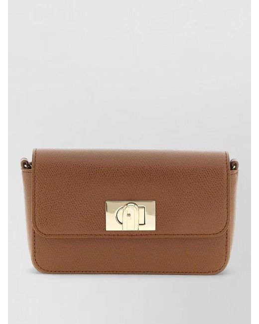 Furla Brown 1927 Mini Shoulder Bag Chain Strap