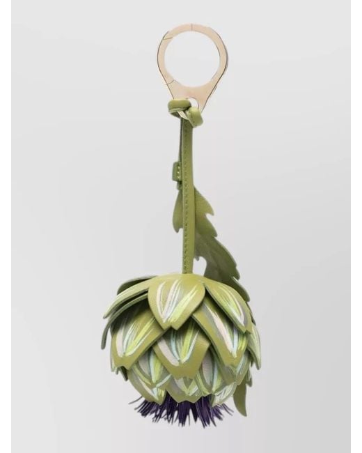 Christian Louboutin Green Artichoke Floral Bag Charm Keyring