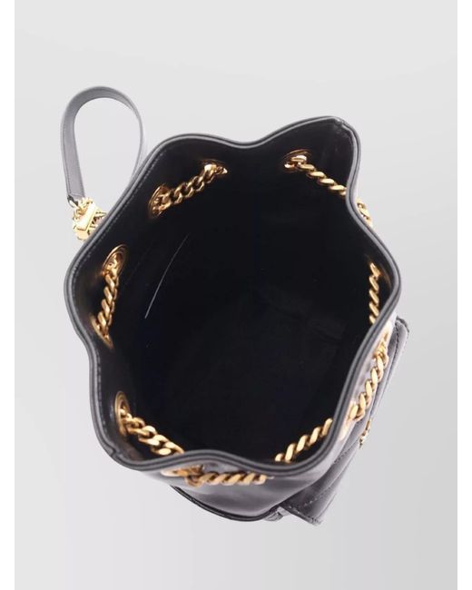 Saint Laurent Black Joe Mini Leather Bucket Bag
