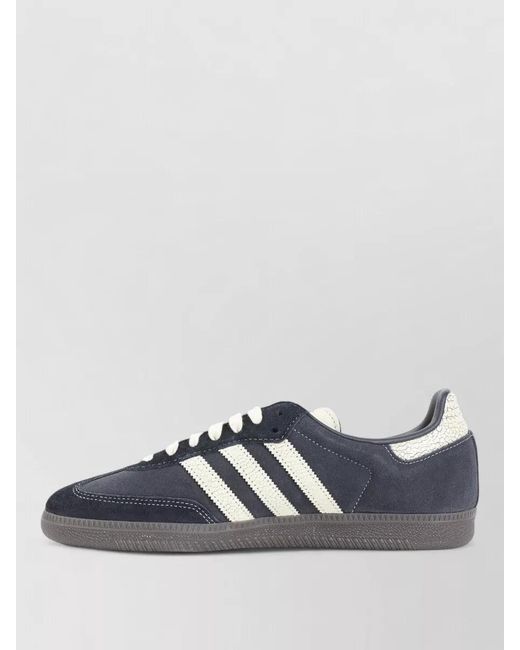 Adidas Blue Samba Og Sneakers Suede Stripes Gum Sole for men