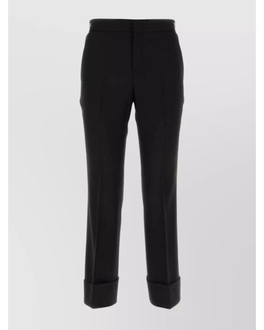 Gucci Black Wool Cropped Flared Trousers