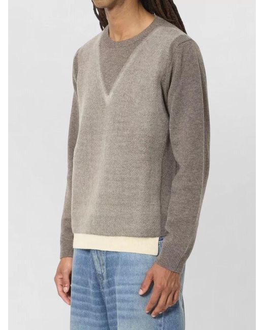 Maison Margiela Gray Virgin Wool Crewneck Sweater for men
