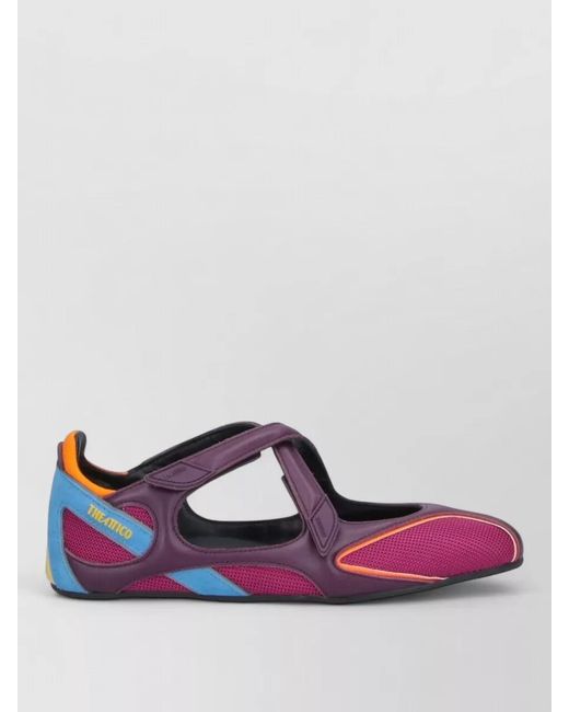 The Attico Purple Mesh Cutout Ballet Flats