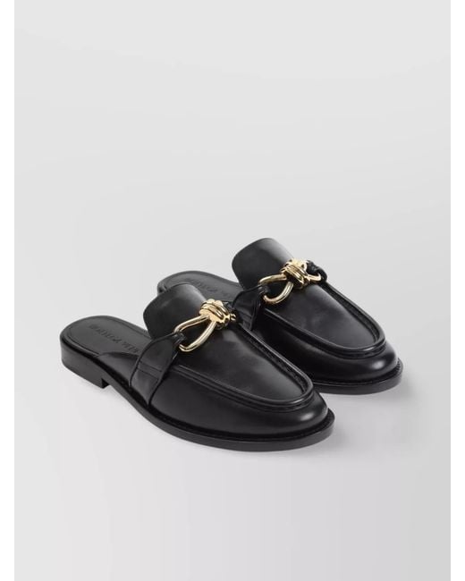 Bottega Veneta Black Astaire Loafers With Metal Knot Detail