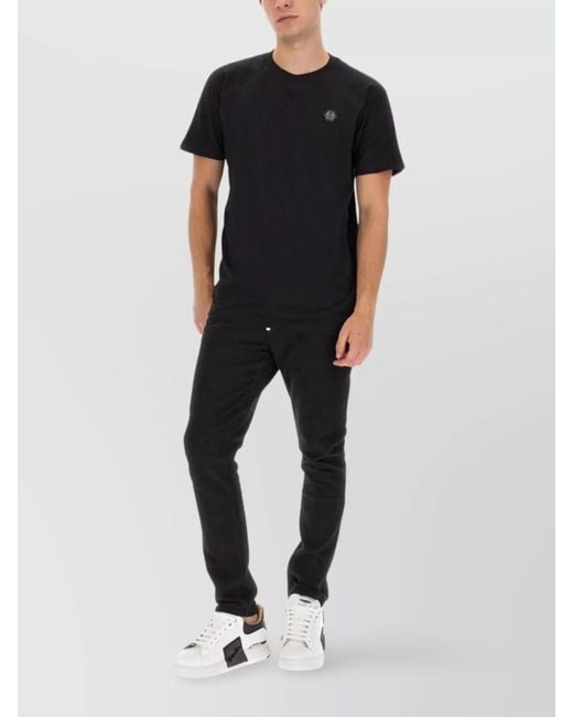 Philipp Plein Black Regular-Fit Logo-Print T-Shirt for men