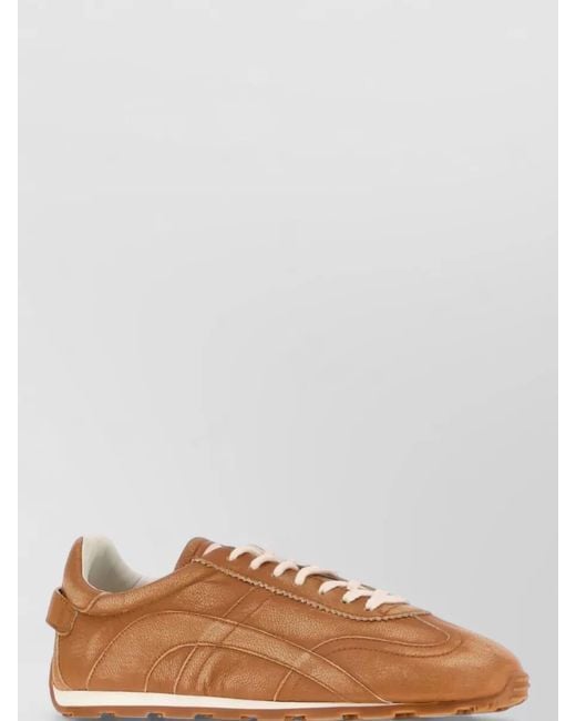 DSquared² Brown Nappa Leather Lace Up Low Sneakers for men