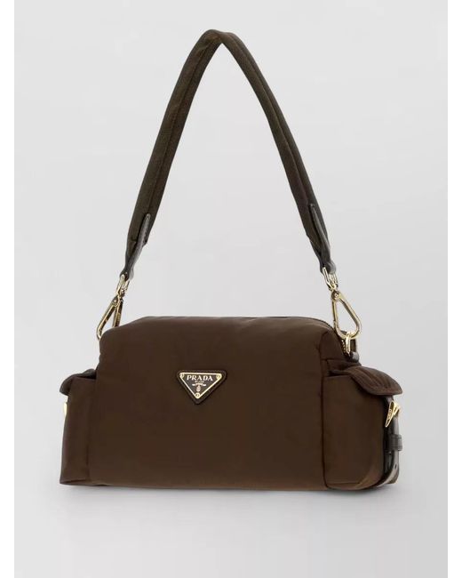 Prada Brown Na Canvas Clutch Bag