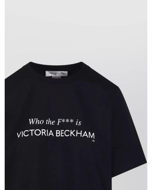 Victoria Beckham Black Organic Cotton Slogan T-Shirt
