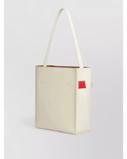 Marni White Museo Small Hobo Shoulder Calfskin Bag