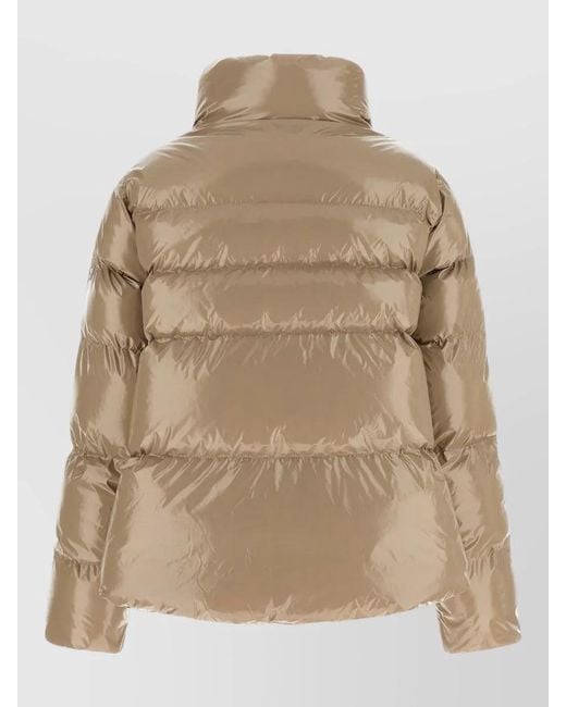 Pinko Natural Mirco Down Jacket High Collar Cropped