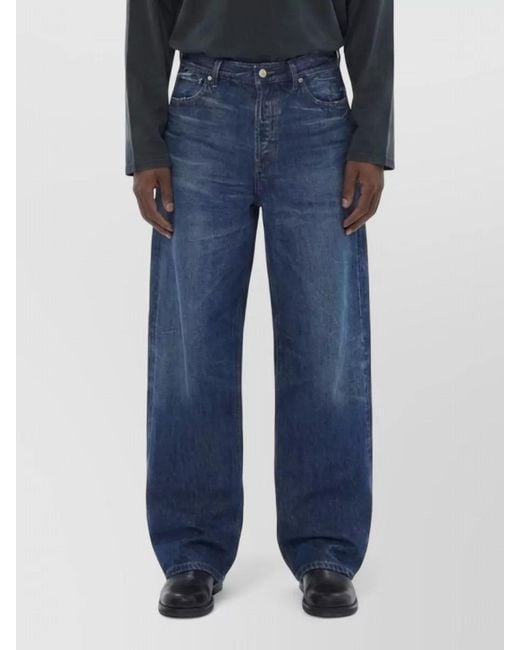 Haikure Blue Denim Norm Core Bethany Mid-Rise Wide-Leg Jeans for men