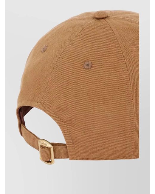Chloé Natural Signature Cotton Cap Curved Brim Eyelets