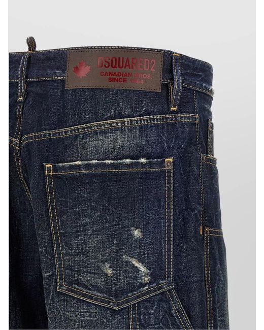 DSquared² Blue Denim Loose Carpenter Straight-Leg Jeans for men