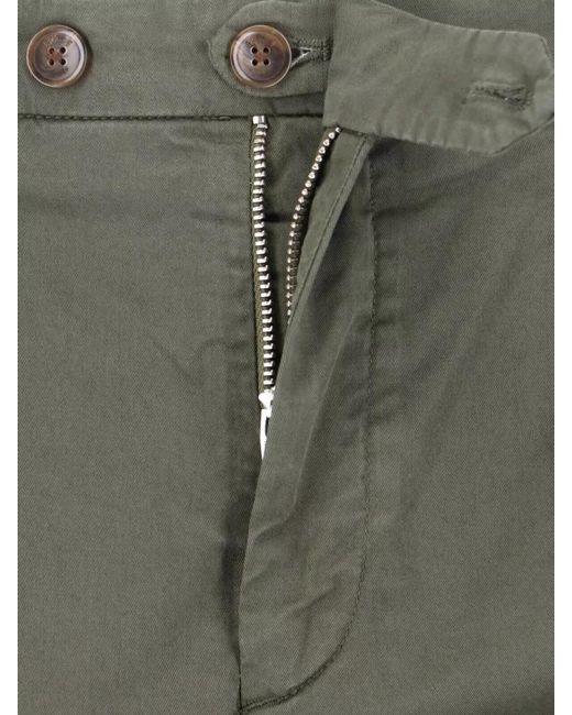 Briglia 1949 Green Tailored Pants Straight Cut Back Pockets Belt Loops for men