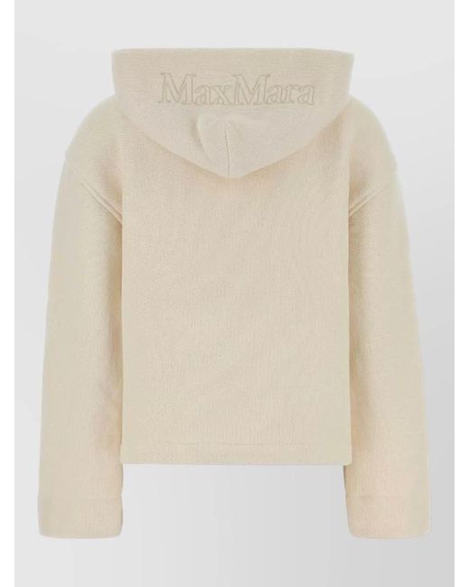 Max Mara White Cotton Blend Hooded Sweatshirt