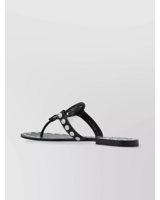 Tory Burch Metallic Studded Leather Flat Sandals