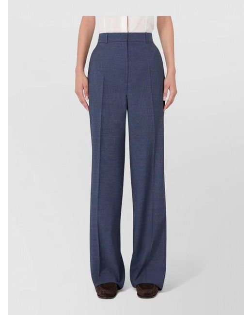 Max Mara Blue High Waist Tailored Wide Leg Trousers