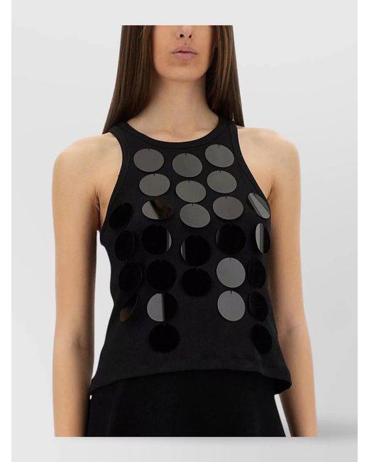 MSGM Black Sleeveless Cotton Tank Top