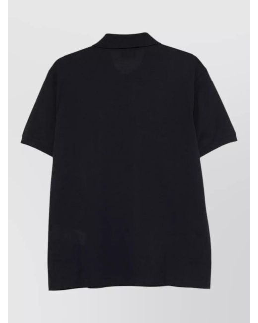 Emporio Armani Black Cotton Polo Shirt Logo Detail Short Sleeves for men