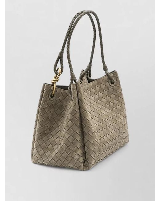 Bottega Veneta Gray Parachute Large Leather Tote Bag