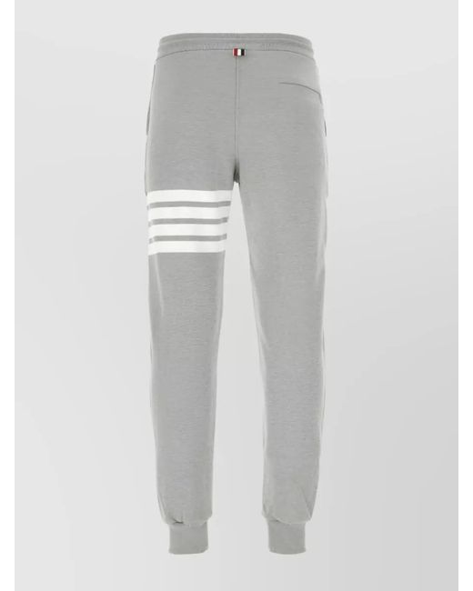 Thom Browne Gray Cotton Straight-Leg Track Pants for men