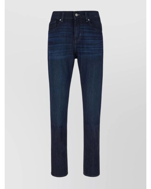 7 For All Mankind Blue Denim Straight-Leg Trousers for men