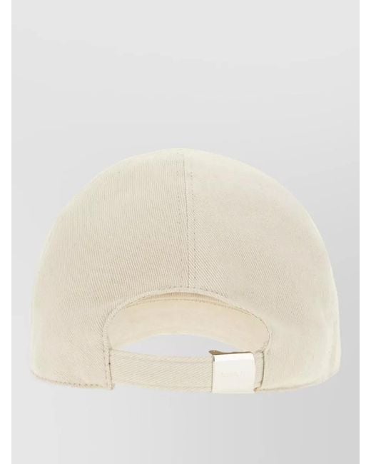 Gucci Natural Cotton Baseball Cap Curved Brim Design for men