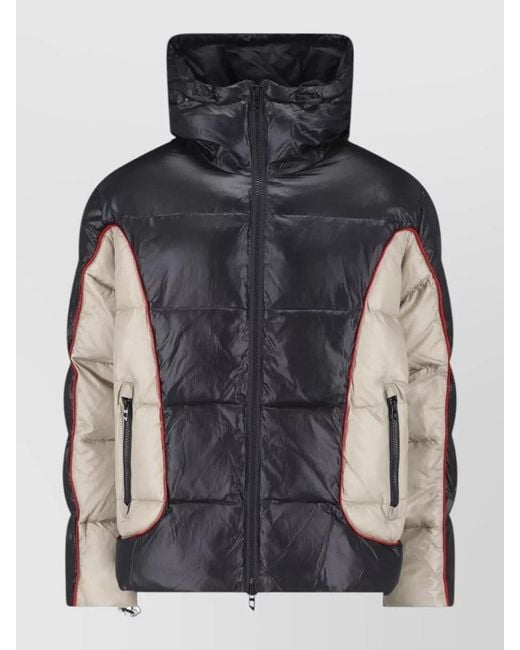 DIESEL Black Hooded Water Resistant Modern Casual Coat for men