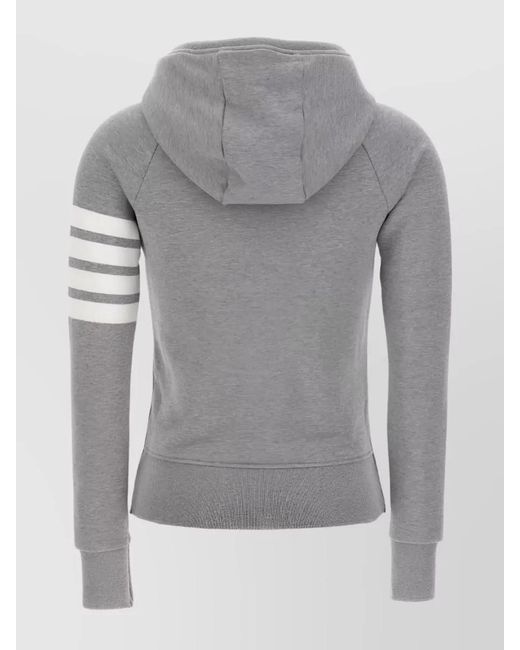 Thom Browne Gray Cotton Zip-Up Hoodie