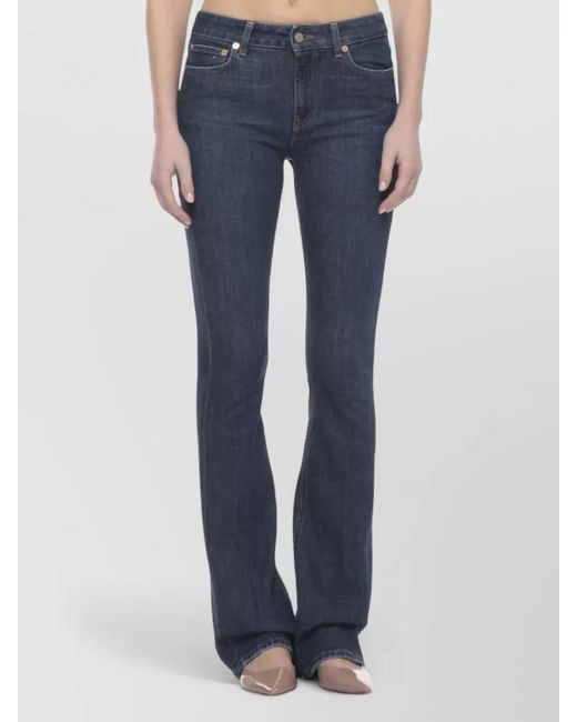 Dondup Blue Straight Jeans Cotton Five Pocket Belt Loops