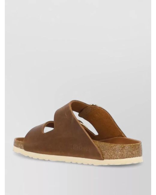 Birkenstock Brown Leather Flat Sandals