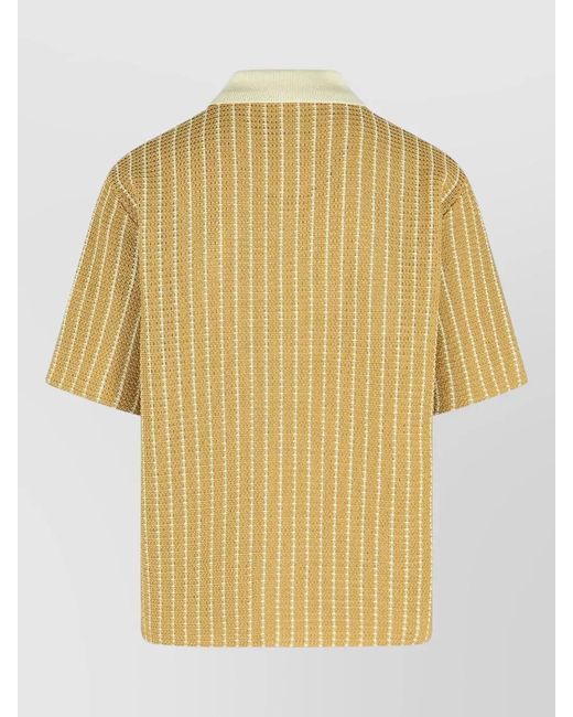 Jil Sander Yellow Cotton Knit Polo Shirt for men