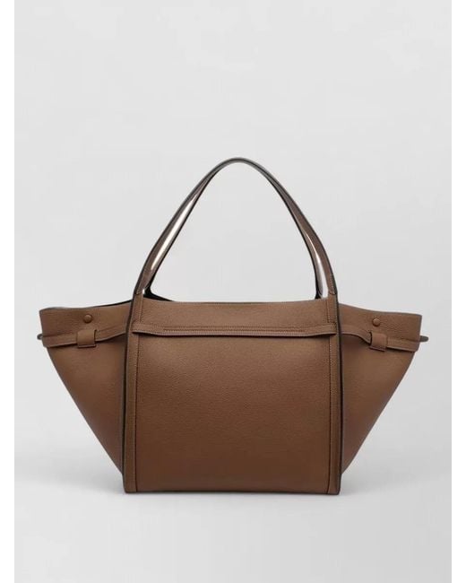 Tod's Brown T Medium Leather Structured Shoulder Tote
