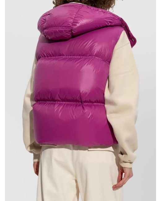 Moncler Pink Quilted Hooded Gilet
