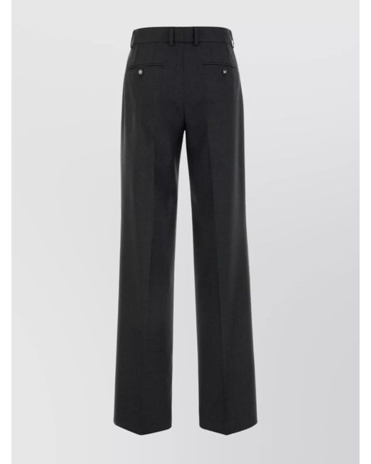 Dolce & Gabbana Blue Virgin Wool Wide-Leg Trousers