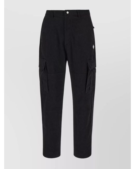 Marcelo Burlon Black Cotton Cargo Trousers for men
