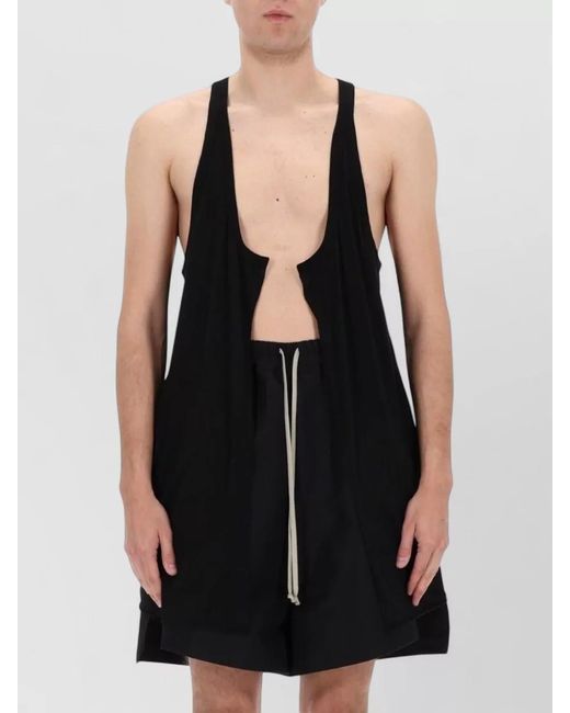 Rick Owens Black Cotton Tank Top for men