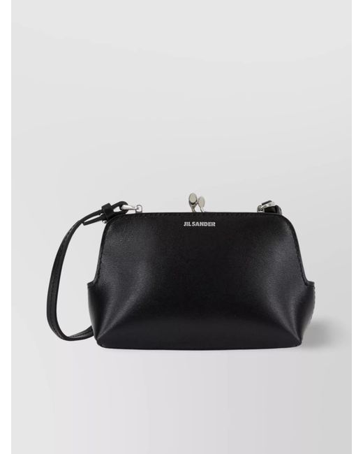 Jil Sander Black Goji Micro Leather Clutch Bag