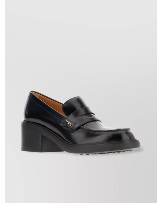 Tod's Black Leather Pump Loafers